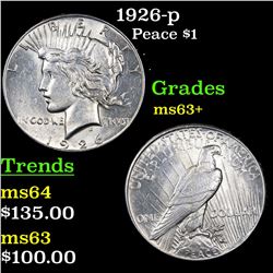 1926-p Peace Dollar $1 Grades Select+ Unc