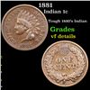 Image 1 : 1881 Indian Cent 1c Grades vf details