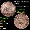 Image 1 : 1841 Not One Cent Hard Times Token 1c Grades vf details