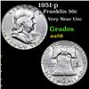 1951-p Franklin Half Dollar 50c Grades Choice AU/BU Slider