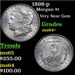 1898-p Morgan Dollar $1 Grades Choice+ Unc