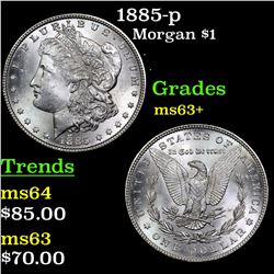 1885-p Morgan Dollar $1 Grades Select+ Unc