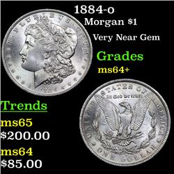 1884-o Morgan Dollar $1 Grades Choice+ Unc