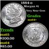 Image 1 : 1884-o Morgan Dollar $1 Grades Choice+ Unc