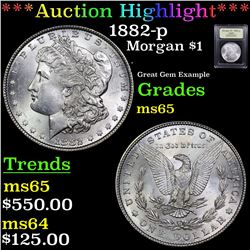***Auction Highlight*** 1882-p Morgan Dollar $1 Graded GEM Unc By USCG (fc)