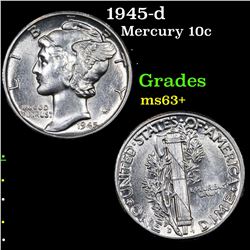 1945-d Mercury Dime 10c Grades Select+ Unc