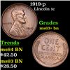 Image 1 : 1919-p Lincoln Cent 1c Grades Select+ Unc BN