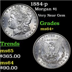 1884-p Morgan Dollar $1 Grades Choice+ Unc