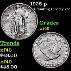1925-p Standing Liberty Quarter 25c Grades xf