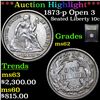 Image 1 : ***Auction Highlight*** 1873-p Open 3 Seated Liberty Dime 10c Graded Select Unc By USCG (fc)