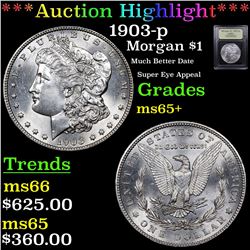 ***Auction Highlight*** 1903-p Morgan Dollar $1 Graded GEM+ Unc By USCG (fc)