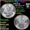 Image 1 : ***Auction Highlight*** 1903-p Morgan Dollar $1 Graded GEM+ Unc By USCG (fc)