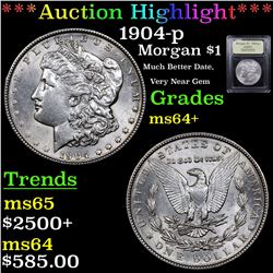***Auction Highlight*** 1904-p Morgan Dollar $1 Graded Choice+ Unc By USCG (fc)