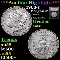 ***Auction Highlight*** 1903-s Morgan Dollar $1 Graded Choice AU/BU Slider By USCG (fc)