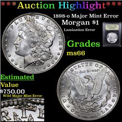 ***Auction Highlight*** 1898-o Major Mint Error Morgan Dollar $1 Graded GEM+ Unc By USCG (fc)