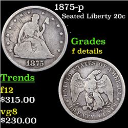 1875-p Twenty Cent Piece 20c Grades f details