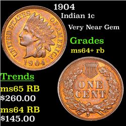 1904 Indian Cent 1c Grades Choice+ Unc RB