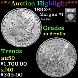 ***Auction Highlight*** 1892-s Morgan Dollar $1 Graded AU Details By USCG (fc)