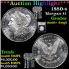 Image 1 : ***Auction Highlight*** 1880-s Morgan Dollar $1 Graded GEM+ DMPL By USCG (fc)
