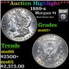 Image 1 : ***Auction Highlight*** 1889-s Morgan Dollar $1 Graded GEM+ Unc By USCG (fc)