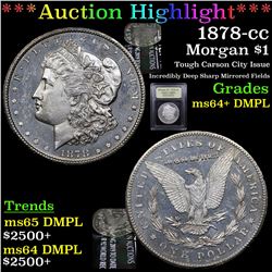 ***Auction Highlight*** 1878-cc Morgan Dollar $1 Graded Choice Unc+ DMPL By USCG (fc)