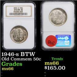 NGC 1946-s BTW Old Commem Half Dollar 50c Graded  ms66 By NGC