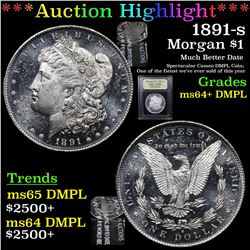 ***Auction Highlight*** 1891-s Morgan Dollar $1 Graded Choice Unc+ DMPL By USCG (fc)