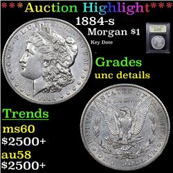 ***Auction Highlight*** 1884-s Morgan Dollar $1 Graded Unc Details By USCG (fc)