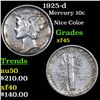 Image 1 : 1925-d Mercury Dime 10c Grades xf+
