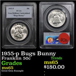 PCGS 1955-p Bugs Bunny Franklin Half Dollar 50c Graded  ms65 By PCGS