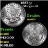 Image 1 : 1887-p Morgan Dollar $1 Grades GEM+ Unc