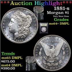 ***Auction Highlight*** 1881-s Morgan Dollar $1 Graded Choice Unc+ DMPL By USCG (fc)