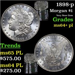 1898-p Morgan Dollar $1 Grades Choice Unc+ PL