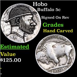 Hobo Buffalo Nickel 5c Grades Hand Carved