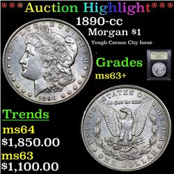 ***Auction Highlight*** 1890-cc Morgan Dollar $1 Graded Select+ Unc By USCG (fc)