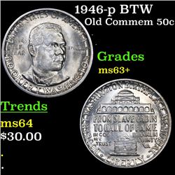 1946-p BTW Old Commem Half Dollar 50c Grades Select+ Unc