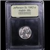 Image 4 : ***Auction Highlight*** 1942-p Jefferson Nickel 5c Graded Choice Unc+ 6fs By USCG (fc)