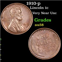 1910-p Lincoln Cent 1c Grades Choice AU/BU Slider