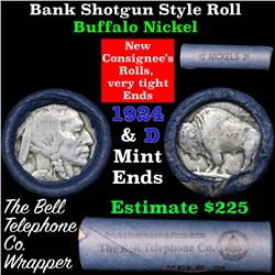Buffalo Nickel Shotgun Roll in Old Bank Style  'Bell Telephone' Wrapper 1929 & d Mint Ends