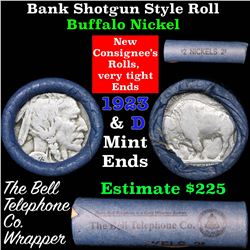 Buffalo Nickel Shotgun Roll in Old Bank Style 'Bell Telephone'  Wrapper 1923 & d Mint Ends