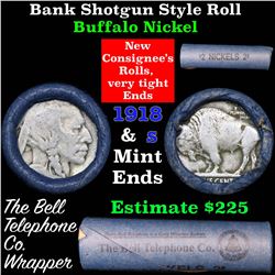 Buffalo Nickel Shotgun Roll in Old Bank Style 'Bell Telephone'  Wrapper 1918 & s Mint Ends