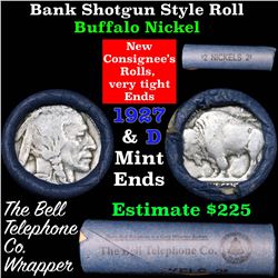 Buffalo Nickel Shotgun Roll in Old Bank Style 'Bell Telephone'  Wrapper 1927 & d Mint Ends
