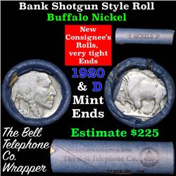 Buffalo Nickel Shotgun Roll in Old Bank Style 'Bell Telephone'  Wrapper 1920 & d Mint Ends