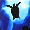 Image 2 : Wyland -Turtle (Blue) Framed Original Watercolor Painting, Hand Signed with Certificate!