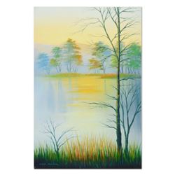 Richard Leung, "Morning on the Lake" Hand Embellished Limited Edition on Canvas, Numbered 25/50 and 