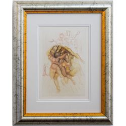 Salvador Dali- Original Color Woodcut on B.F.K. Rives Paper "Hell Canto 8"