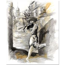 Lena Sotskova, "In Love" Mixed Media Original Painting, Hand Signed and with COA.