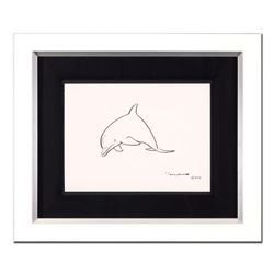 Wyland - "Dolphin" Framed Original Sketch, Hand Signed with Certificate of Authenticity.