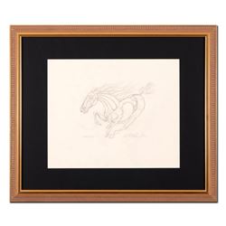 Guillaume Azoulay, "AU Sketch" Framed Original Drawing, Hand Signed with Certificate of Authenticity