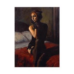 Fabian Perez, "Study For Paola" Hand Textured Limited Edition Giclee on Board. Hand Signed and Numbe